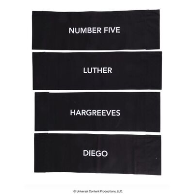 Lot # 198: The Umbrella Academy (2019-2024): Set of Four Hargreeves Family Season 2 Umbrella Academy Chairbacks