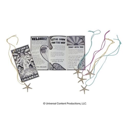 Lot # 221: The Umbrella Academy (2019-2024): Set of Five Metal 'Destiny's Children' Necklaces with Pamphlets