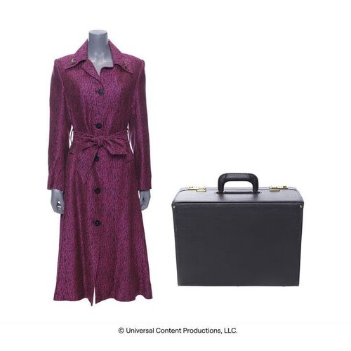 Lot # 229: The Umbrella Academy (2019-2024): The Handler's (Kate Walsh) Deal with Number Five 1960s Dress with Briefcase
