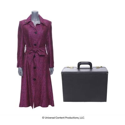 Lot # 229: The Umbrella Academy (2019-2024): The Handler's (Kate Walsh) Deal with Number Five 1960s Dress with Briefcase