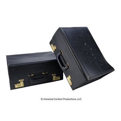 Lot # 233: The Umbrella Academy (2019-2024): Commission Time Travel Briefcase with Bullet-ridden Briefcase