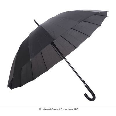 Lot # 248: The Umbrella Academy (2019-2024): Sir Reginald Hargreeves's (Colm Feore) Grassy Knoll Umbrella with Presidential Visit Newspaper