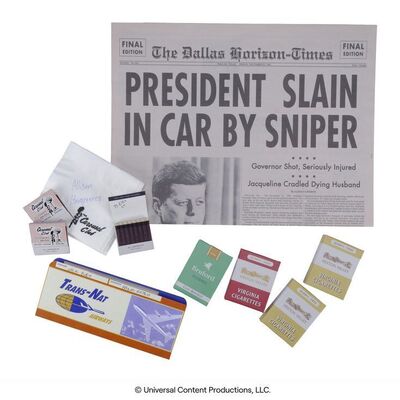 Lot # 251: The Umbrella Academy (2019-2024): JFK Newspaper and Jack Ruby Related Accessories