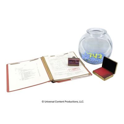 Lot # 257: The Umbrella Academy (2019-2024): A.J. Carmichael's Captive Fishbowl with Stamp and File 743 Kill Order