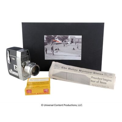 Lot # 263: The Umbrella Academy (2019-2024): Dallas Presidential Visit Newspaper with Camera and Franklin Footage Box