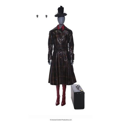 Lot # 264: The Umbrella Academy (2019-2024): The Handler's (Kate Walsh) Season 2 Finale Battle Costume with Hat and Briefcase