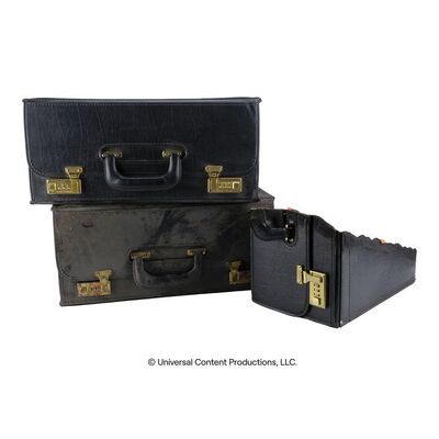 Lot # 268: The Umbrella Academy (2019-2024): Commission Briefcase with Damaged and SFX Vortex Briefcases