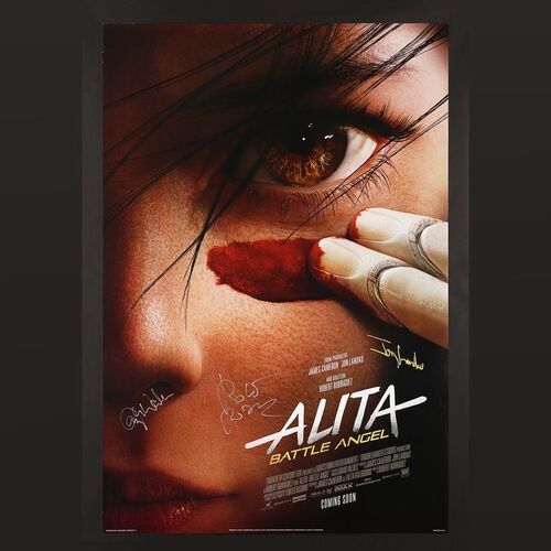 Lot #18 - ALITA: BATTLE ANGEL (2019) - Christoph Waltz, Jon Landau and Robert Rodriguez Autographed US One-Sheet, 2019