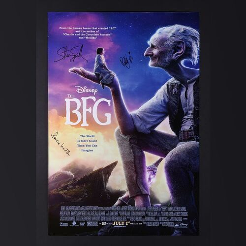 Lot #53 - THE BFG (2016) - Steven Spielberg, Penelope Wilton and Ruby Barnhill Autographed One-Sheet, 2016