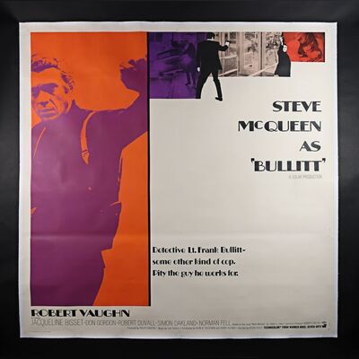 Lot #68 - BULLITT (1968) - David Frangioni Collection: US Six-Sheet - Linen-Backed, 1968