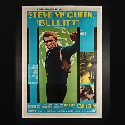 Lot #69 - BULLITT (1968) - David Frangioni Collection: Italian Two Panel (4-Fogli) - Linen-Backed, 1970 (First Release)