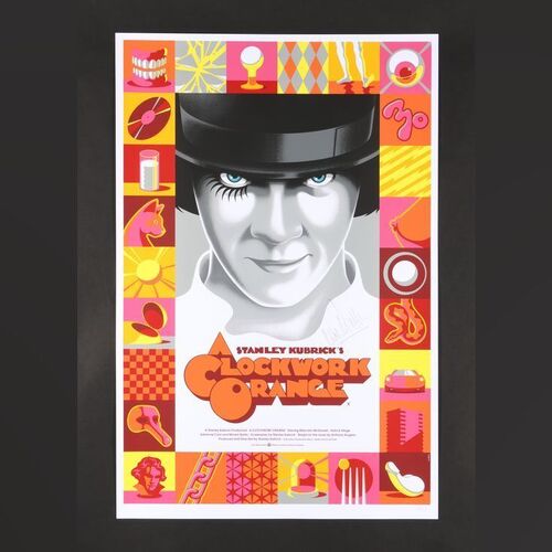 Lot #75 - A CLOCKWORK ORANGE (1971) - Two Malcolm McDowell Autographed Limited Edition Artist's Proof Regular and Variant Prints by La Boca, 2022