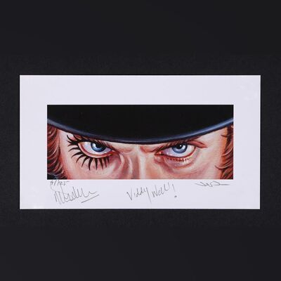 Lot #76 - A CLOCKWORK ORANGE (1971) - Malcolm McDowell Autographed Limited Edition Print by Jason Edmiston, 2018