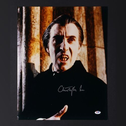 Lot #87 - DRACULA (1958) - Christopher Lee Autographed Full Colour Oversized Still