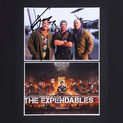 Lot #104 - THE EXPENDABLES 2 (2012) - Sylvester Stallone, Jean-Claude Van Damme, Dolph Lundgren and Jason Statham Autographed Photos