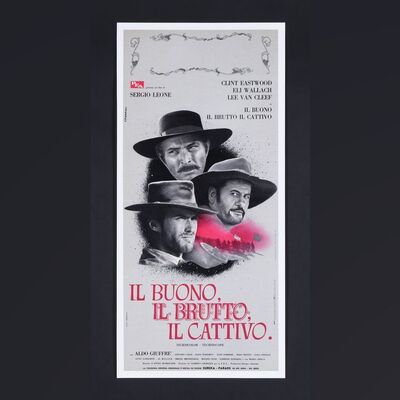 Lot #134 - THE GOOD, THE BAD AND THE UGLY (1966) - David Frangioni Collection: Italian Locandina (Red Style) - Linen-Backed, 1966