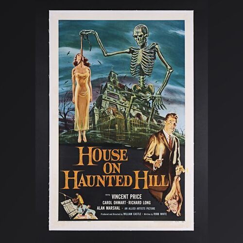 Lot #156 - HOUSE ON HAUNTED HILL (1959) - US One-Sheet - Linen Backed, 1959