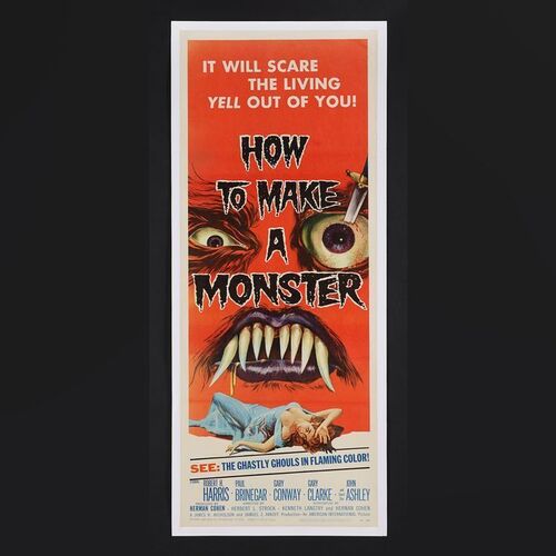 Lot #157 - HOW TO MAKE A MONSTER (1958) - US Insert - Paper-Backed, 1958