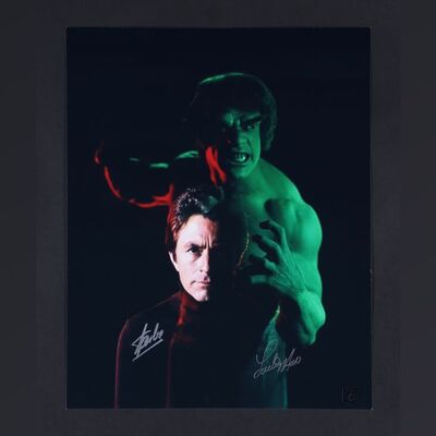Lot #159 - THE INCREDIBLE HULK (T.V. SERIES, 1977-1982) - Stan Lee and Lou Ferrigno Autographed Photo