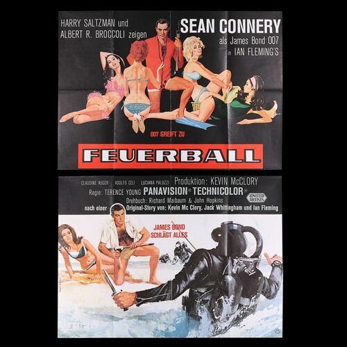 Lot #181 - JAMES BOND: THUNDERBALL (1965) - Carter-Jones Collection: German Two-Panel, 1965