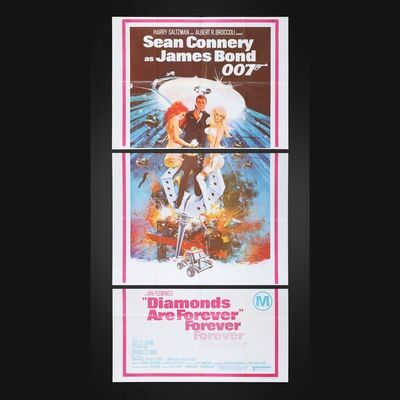 Lot #198 - JAMES BOND: DIAMONDS ARE FOREVER (1971) - Carter-Jones Collection: Australian Three-Sheet, 1971