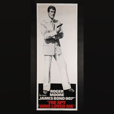 Lot #204 - JAMES BOND: THE SPY WHO LOVED ME (1977) - Roger Moore Door Panel Poster - Linen Backed, 1977