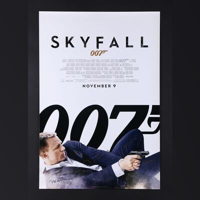Lot #219 - JAMES BOND: SKYFALL (2012) - Daniel Craig, Judi Dench, Javier Bardem, Berenice Marlohe, Naomie Harris, Michael Wilson and Barbara Broccoli Autographed One-Sheet, 2012