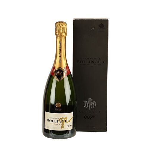 Lot #221 - JAMES BOND: SPECTRE (2015) - Daniel Craig Autographed and Hand-Numbered Bollinger Champagne Crew Gift, 2015