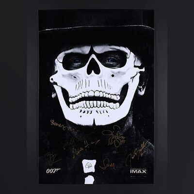Lot #223 - JAMES BOND: SPECTRE (2015) - Daniel Craig, Christoph Waltz, Naomie Harris, Sam Mendes, Dave Bautista and Others Autographed Large IMAX Poster, 2015