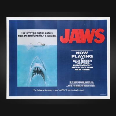 Lot #235 - JAWS (1975) - David Frangioni Collection: US Subway - "Now Playing" Style - Linen-Backed, 1975