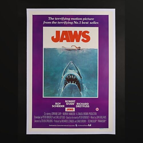 Lot #239 - JAWS (1975) - Australian One-Sheet - Linen Backed, 1975