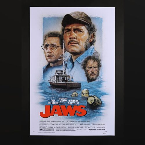 Lot #241 - JAWS (1975) - Hand-Numbered Limited Edition Red Title Variant Print by Ethan Pro, 2022