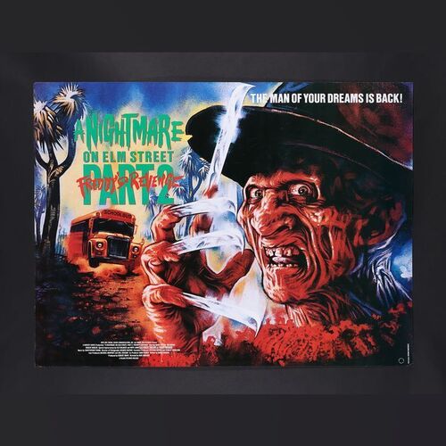 Lot #279 - A NIGHTMARE ON ELM STREET 2: FREDDY'S REVENGE (1985), A NIGHTMARE ON ELM STREET 3: DREAM WARRIORS (1987) AND HELLRAISER (1987) - Three Horror UK Quads, 1985 and 1987