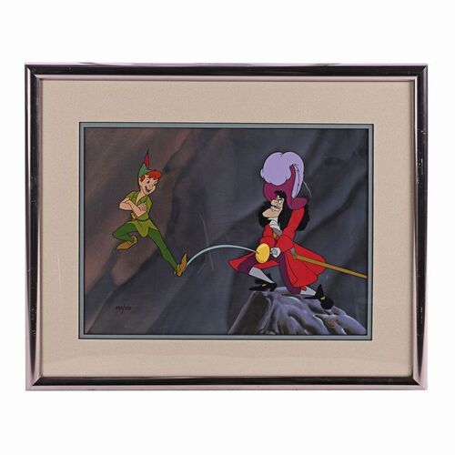 Lot #286 - PETER PAN (1953) - Framed Limited Edition Skull Rock Duel Animation Cel, circa 1990s