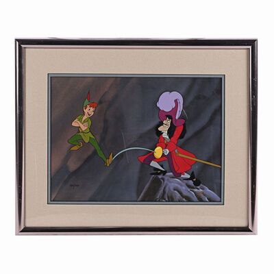 Lot #286 - PETER PAN (1953) - Framed Limited Edition Skull Rock Duel Animation Cel, circa 1990s