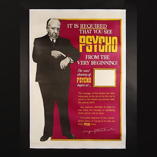 Lot #298 - PSYCHO (1960) - David Frangioni Collection: US 40" x 60" Poster - Linen-Backed, 1971
