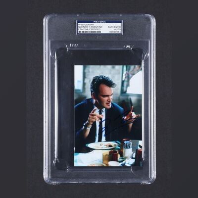 Lot #304 - QUENTIN TARANTINO - Quentin Tarantino Autographed Mini Poster and Still