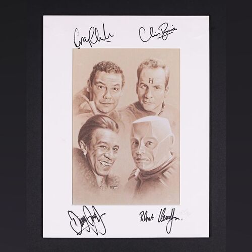 Lot #308 - RED DWARF (T.V. SERIES, 1988 - PRESENT) - Craig Charles, Chris Barrie, Danny John Jules and Robert Llewelyn Autographed Limited Edition Print by Barry Jones, 2016