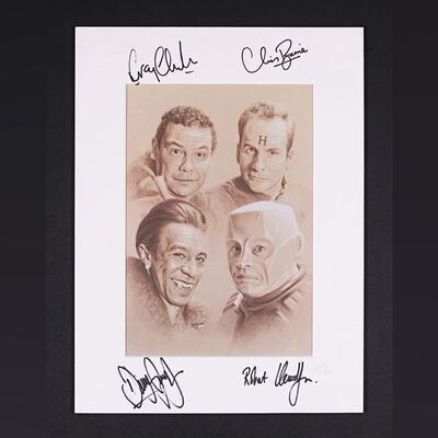 Lot #308 - RED DWARF (T.V. SERIES, 1988 - PRESENT) - Craig Charles, Chris Barrie, Danny John Jules and Robert Llewelyn Autographed Limited Edition Print by Barry Jones, 2016