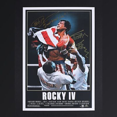 Lot #314 - ROCKY IV (1985) - Sylvester Stallone and Dolph Lundgren Autographed Poster