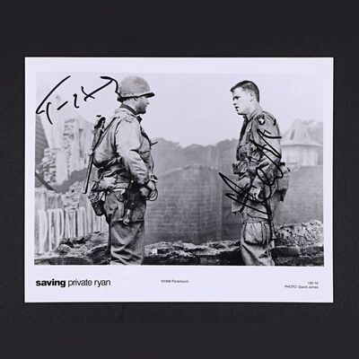 Lot #317 - SAVING PRIVATE RYAN (1998) - Tom Hanks and Matt Damon Autographed Publicity Still, 1998