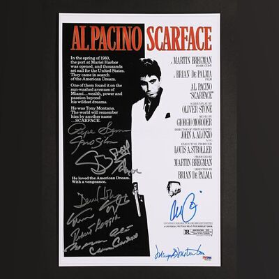 Lot #318 - SCARFACE (1983) - David Frangioni Collection: Al Pacino, Robert Loggia, Steven Bauer, Mark Margolis, Geno Silva, Mary Elizabeth Mastrantonio and Others Autographed Mini Poster