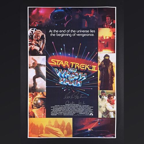 Lot #333 - STAR TREK II: THE WRATH OF KHAN (1982) - William Shatner Autographed Commercial Poster