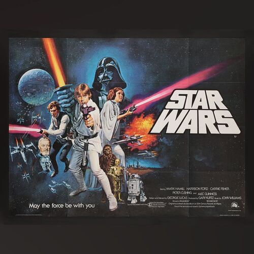 Lot #338 - STAR WARS: A NEW HOPE (1977) - UK Quad (Pre-Oscar Awards Style), 1977