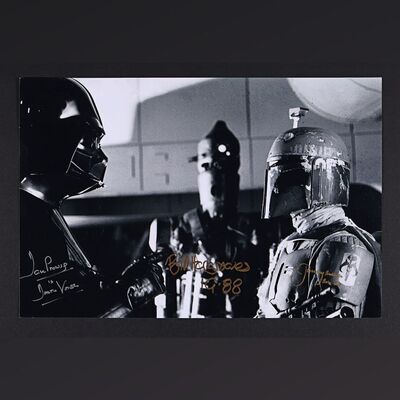 Lot #350 - STAR WARS: THE EMPIRE STRIKES BACK (1980) - David Prowse, Jeremy Bulloch and Bill Hargreaves Autographed Publicity Still