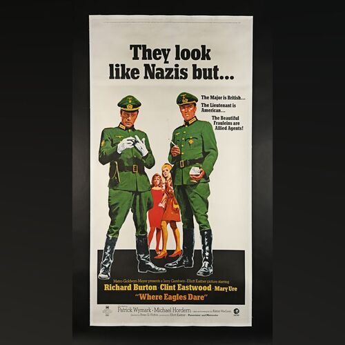 Lot #386 - WHERE EAGLES DARE (1968) - David Frangioni Collection: US Three Sheet - Linen-Backed, 1968