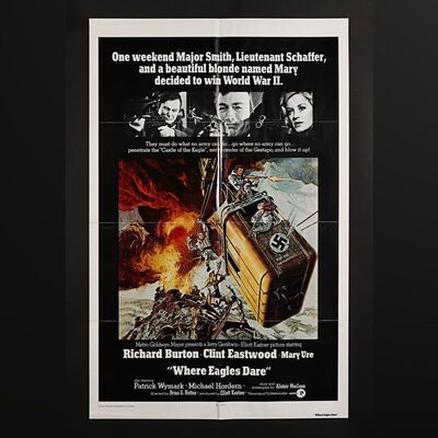 Lot #387 - WHERE EAGLES DARE (1968) - US One-Sheet, 1973