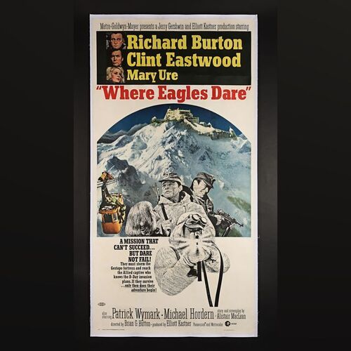 Lot #389 - WHERE EAGLES DARE (1968) - US Three-Sheet - Linen-Backed, 1968