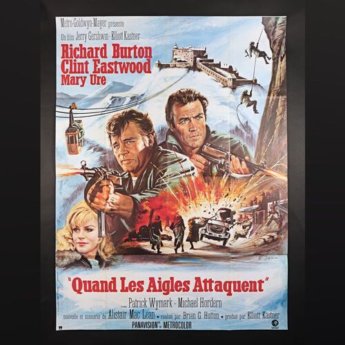 Lot #391 - WHERE EAGLES DARE (1968) - Set of Eight Mexican Lobby Cards, French Grande, Italian Locandina and Yugoslavian Poster, 1968-1970s