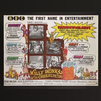 Lot #397 - WILLY WONKA AND THE CHOCOLATE FACTORY (1971) - ABC Cinema UK Quad, 1971